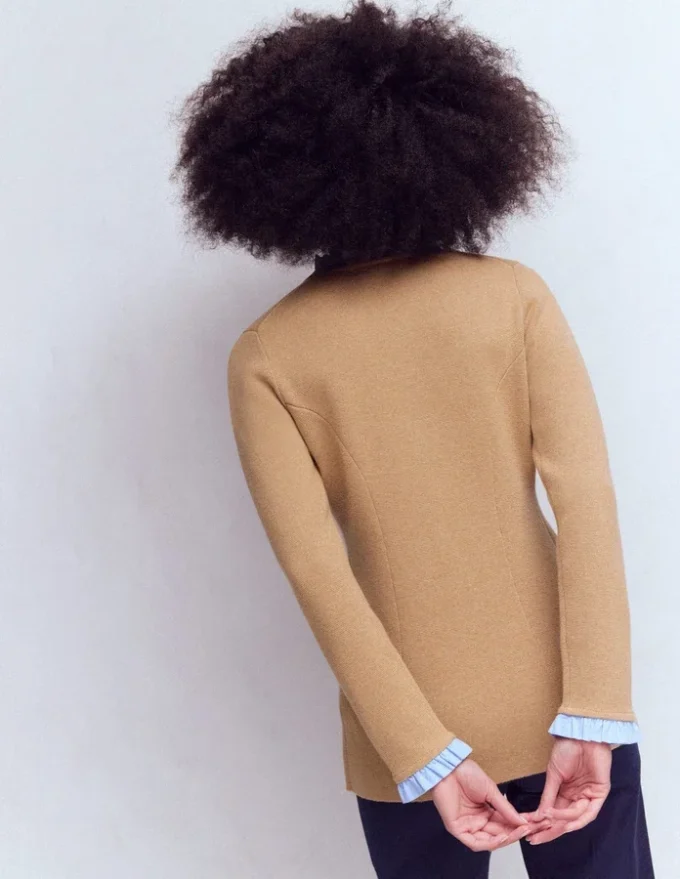 Joanna Fitted Knitted Jacket Camel Melange Joanna Fitted Knitted Jacket Camel Melange