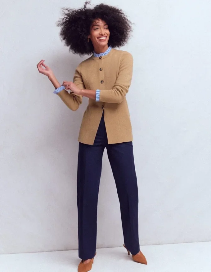Joanna Fitted Knitted Jacket Camel Melange Joanna Fitted Knitted Jacket Camel Melange