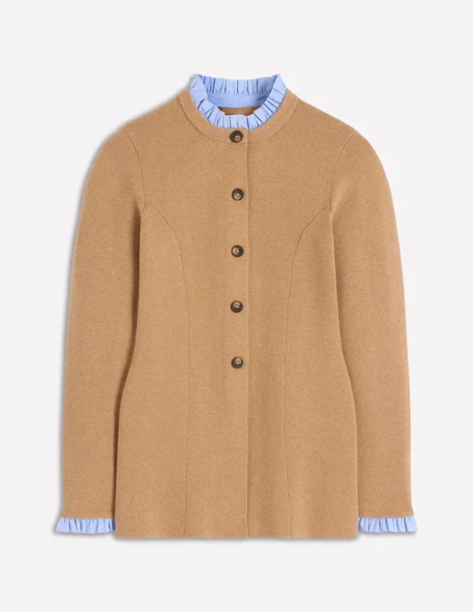 Joanna Fitted Knitted Jacket Camel Melange Joanna Fitted Knitted Jacket Camel Melange