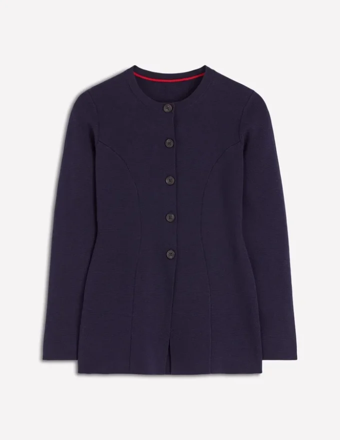 Joanna Fitted Knitted Jacket Navy Joanna Fitted Knitted Jacket Navy