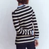 Joanna Fitted Knitted Jacket Navy/ Warm Ivory Stripe Joanna Fitted Knitted Jacket Navy/ Warm Ivory Stripe
