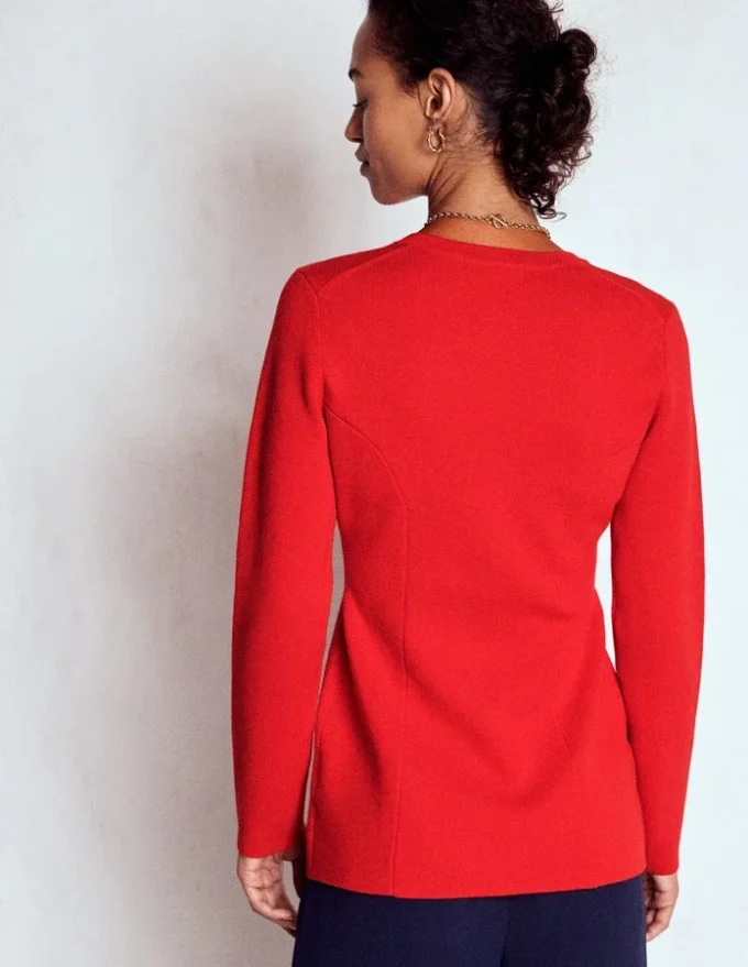 Joanna Fitted Knitted Jacket Poppy Red Joanna Fitted Knitted Jacket Poppy Red