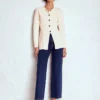 Joanna Fitted Knitted Jacket Warm Ivory Joanna Fitted Knitted Jacket Warm Ivory