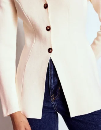 Joanna Fitted Knitted Jacket Warm Ivory