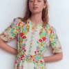 Kate Puff Sleeve Belted Dress Ivory, Elegant Garden Kate Puff Sleeve Belted Dress Ivory, Elegant Garden