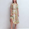 Kate Puff Sleeve Belted Dress Ivory, Elegant Garden Kate Puff Sleeve Belted Dress Ivory, Elegant Garden