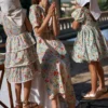 Kate Puff Sleeve Belted Dress Ivory, Elegant Garden Kate Puff Sleeve Belted Dress Ivory, Elegant Garden