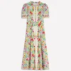 Kate Puff Sleeve Belted Dress Ivory, Elegant Garden Kate Puff Sleeve Belted Dress Ivory, Elegant Garden