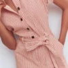 Kay Denim Playsuit Red Tram Stripe Kay Denim Playsuit Red Tram Stripe