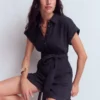 Kay Double Cloth Playsuit Navy Kay Double Cloth Playsuit Navy