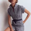Kay Linen Playsuit Navy, Ivory Gingham Kay Linen Playsuit Navy, Ivory Gingham