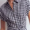 Kay Linen Playsuit Navy, Ivory Gingham Kay Linen Playsuit Navy, Ivory Gingham