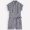 Kay Linen Playsuit Navy, Ivory Gingham Kay Linen Playsuit Navy, Ivory Gingham