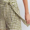 Kay Linen Playsuit Olive, Ivory Gingham Kay Linen Playsuit Olive, Ivory Gingham