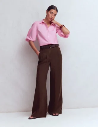 Kensington Linen Pants Bitter Chocolate