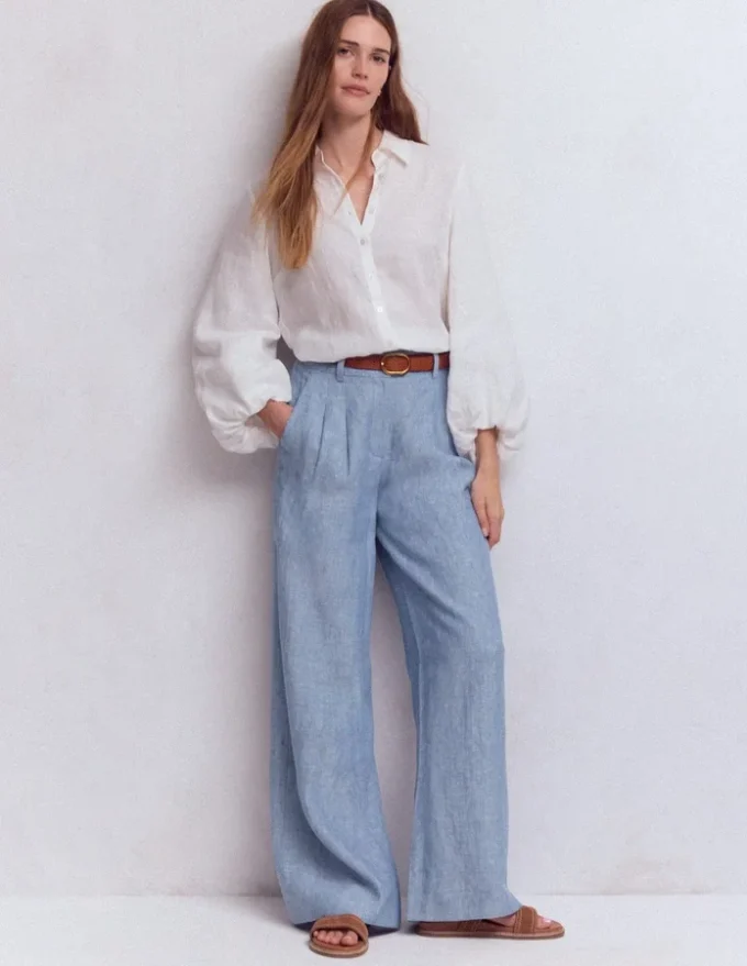 Kensington Linen Pants Blue Chambray Kensington Linen Pants Blue Chambray