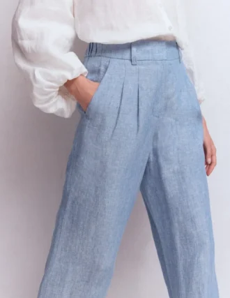 Kensington Linen Pants Blue Chambray