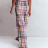 Kensington Linen Pants Blue, Pink and Green Madras