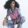 Kensington Linen Pants Blue, Pink and Green Madras