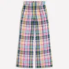 Kensington Linen Pants Blue, Pink and Green Madras