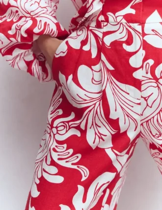 Kensington Linen Pants Botanical Flourish