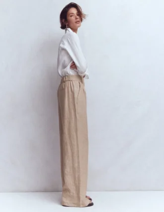 Kensington Linen Pants Cappuccino Chambray