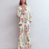 Kensington Linen Pants Ivory, Delicate Blossom Kensington Linen Pants Ivory, Delicate Blossom