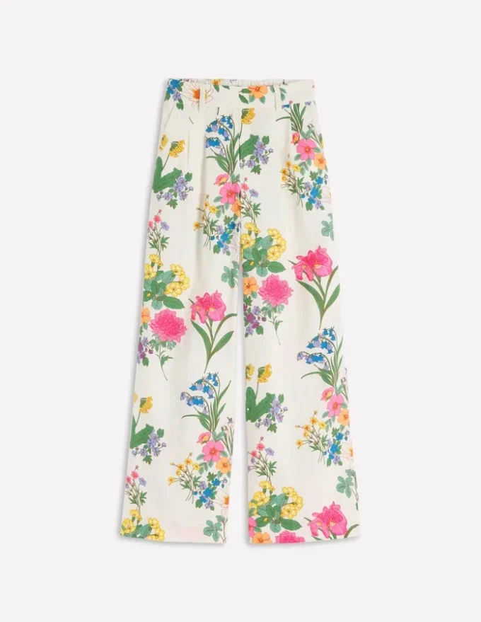 Kensington Linen Pants Ivory, Delicate Blossom Kensington Linen Pants Ivory, Delicate Blossom