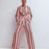 Kensington Linen Pants Pink and Green Stripe Kensington Linen Pants Pink and Green Stripe