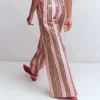 Kensington Linen Pants Pink and Green Stripe Kensington Linen Pants Pink and Green Stripe