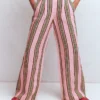 Kensington Linen Pants Pink and Green Stripe Kensington Linen Pants Pink and Green Stripe