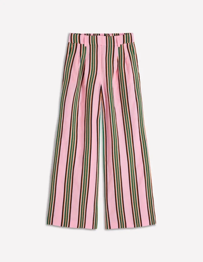 Kensington Linen Pants Pink and Green Stripe Kensington Linen Pants Pink and Green Stripe