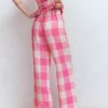 Kensington Linen Pants Pink Punch Gingham Kensington Linen Pants Pink Punch Gingham