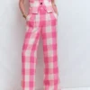 Kensington Linen Pants Pink Punch Gingham Kensington Linen Pants Pink Punch Gingham