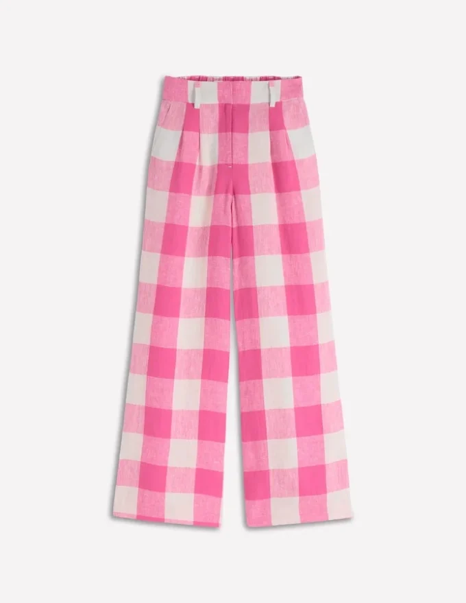 Kensington Linen Pants Pink Punch Gingham Kensington Linen Pants Pink Punch Gingham