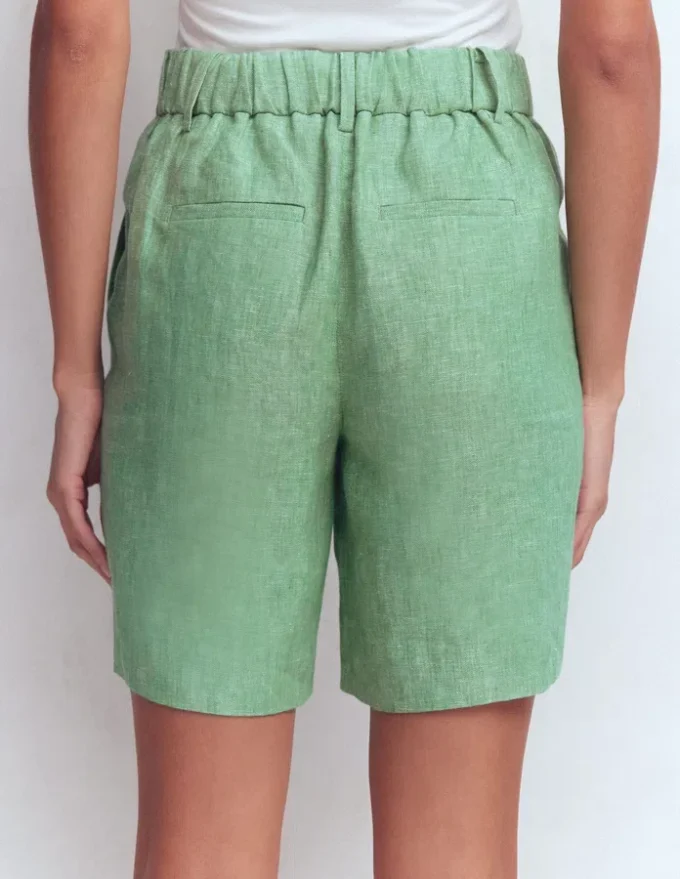 Kensington Linen Shorts Aloe Green Chambray Kensington Linen Shorts Aloe Green Chambray