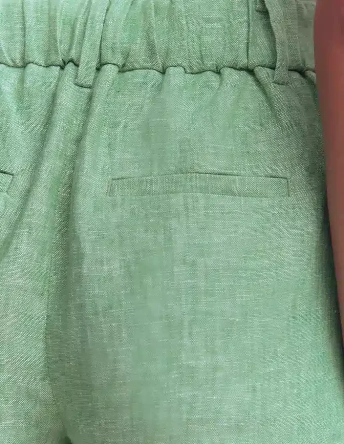 Kensington Linen Shorts Aloe Green Chambray Kensington Linen Shorts Aloe Green Chambray