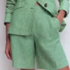Kensington Linen Shorts Aloe Green Chambray Kensington Linen Shorts Aloe Green Chambray