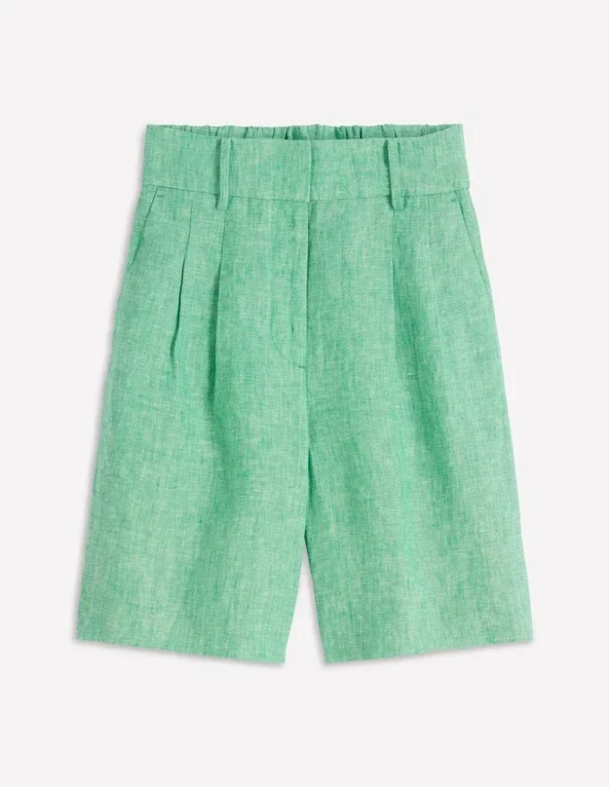 Kensington Linen Shorts Aloe Green Chambray Kensington Linen Shorts Aloe Green Chambray