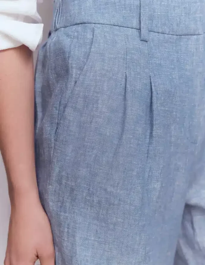 Kensington Linen Shorts Blue Chambray Kensington Linen Shorts Blue Chambray