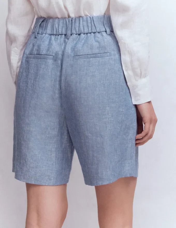 Kensington Linen Shorts Blue Chambray Kensington Linen Shorts Blue Chambray