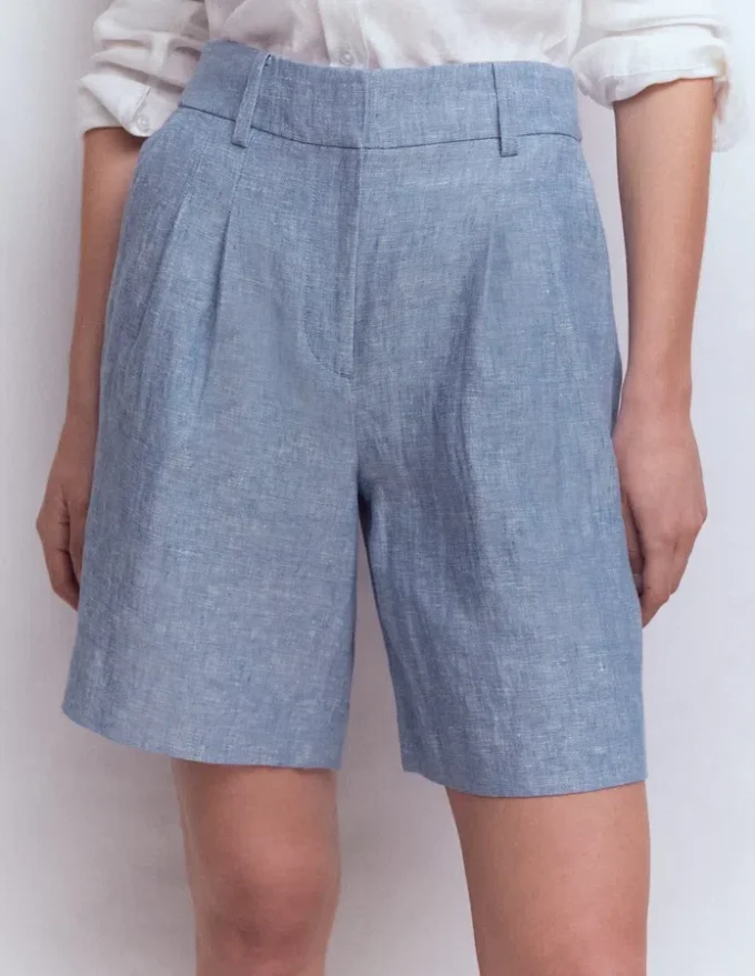 Kensington Linen Shorts Blue Chambray Kensington Linen Shorts Blue Chambray