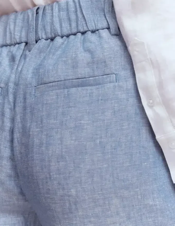 Kensington Linen Shorts Blue Chambray Kensington Linen Shorts Blue Chambray