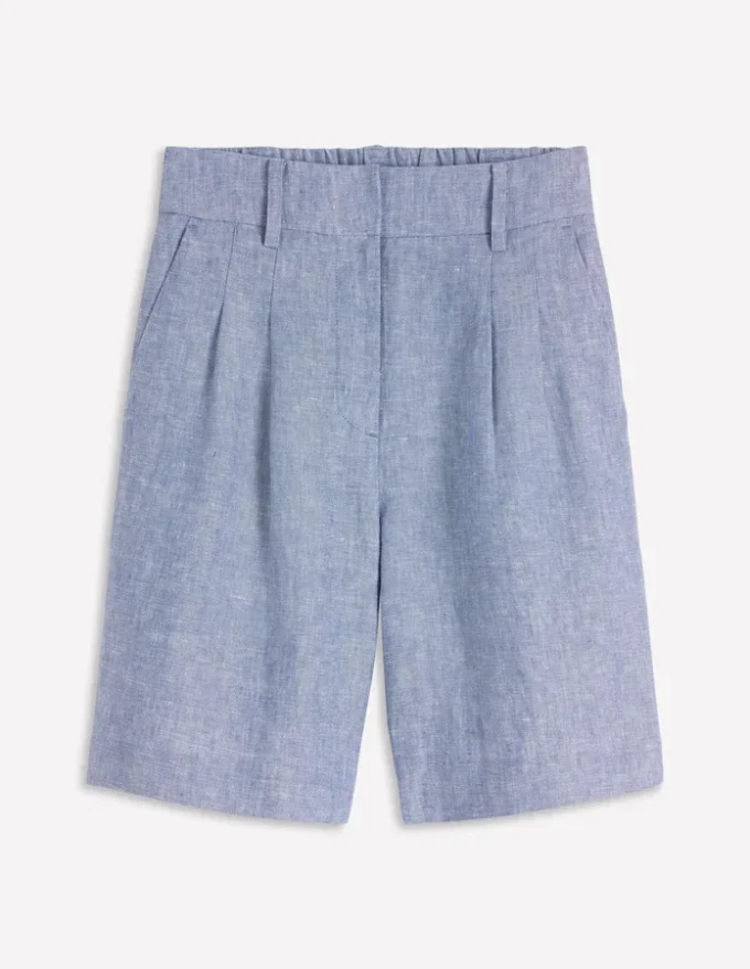 Kensington Linen Shorts Blue Chambray Kensington Linen Shorts Blue Chambray