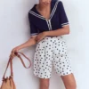 Kensington Linen Shorts Ivory, Painted Dot Kensington Linen Shorts Ivory, Painted Dot