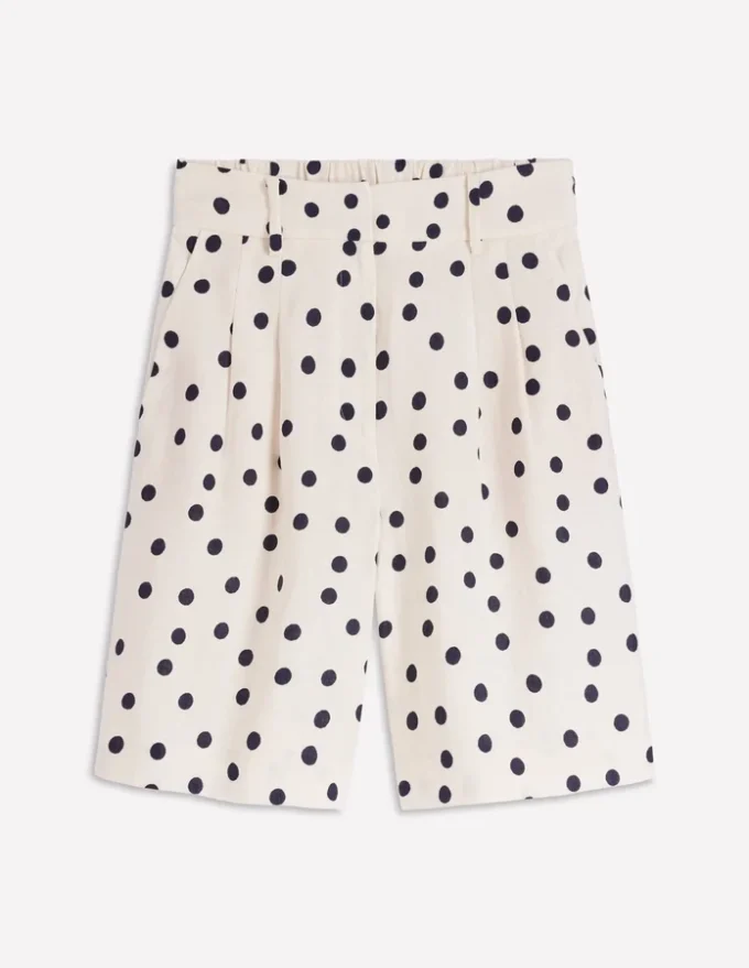 Kensington Linen Shorts Ivory, Painted Dot Kensington Linen Shorts Ivory, Painted Dot