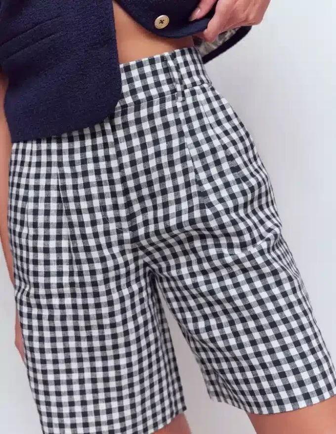 Kensington Linen Shorts Navy Gingham Kensington Linen Shorts Navy Gingham