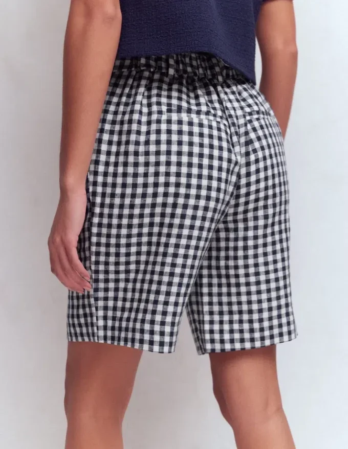 Kensington Linen Shorts Navy Gingham Kensington Linen Shorts Navy Gingham