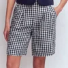 Kensington Linen Shorts Navy Gingham Kensington Linen Shorts Navy Gingham
