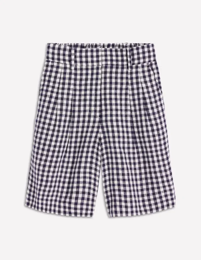 Kensington Linen Shorts Navy Gingham Kensington Linen Shorts Navy Gingham
